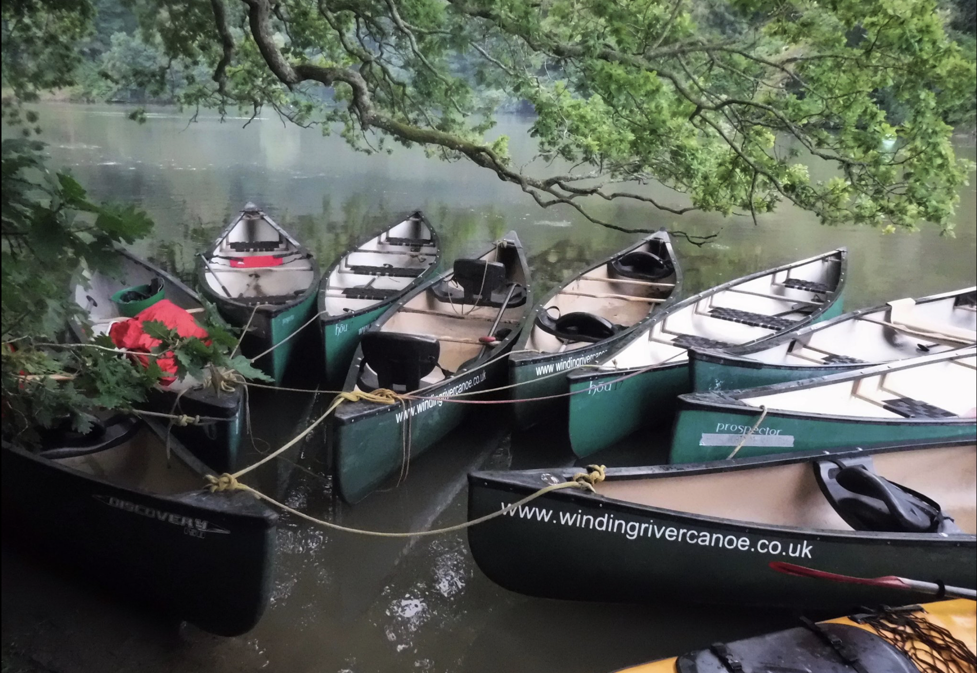 Winding river canoe